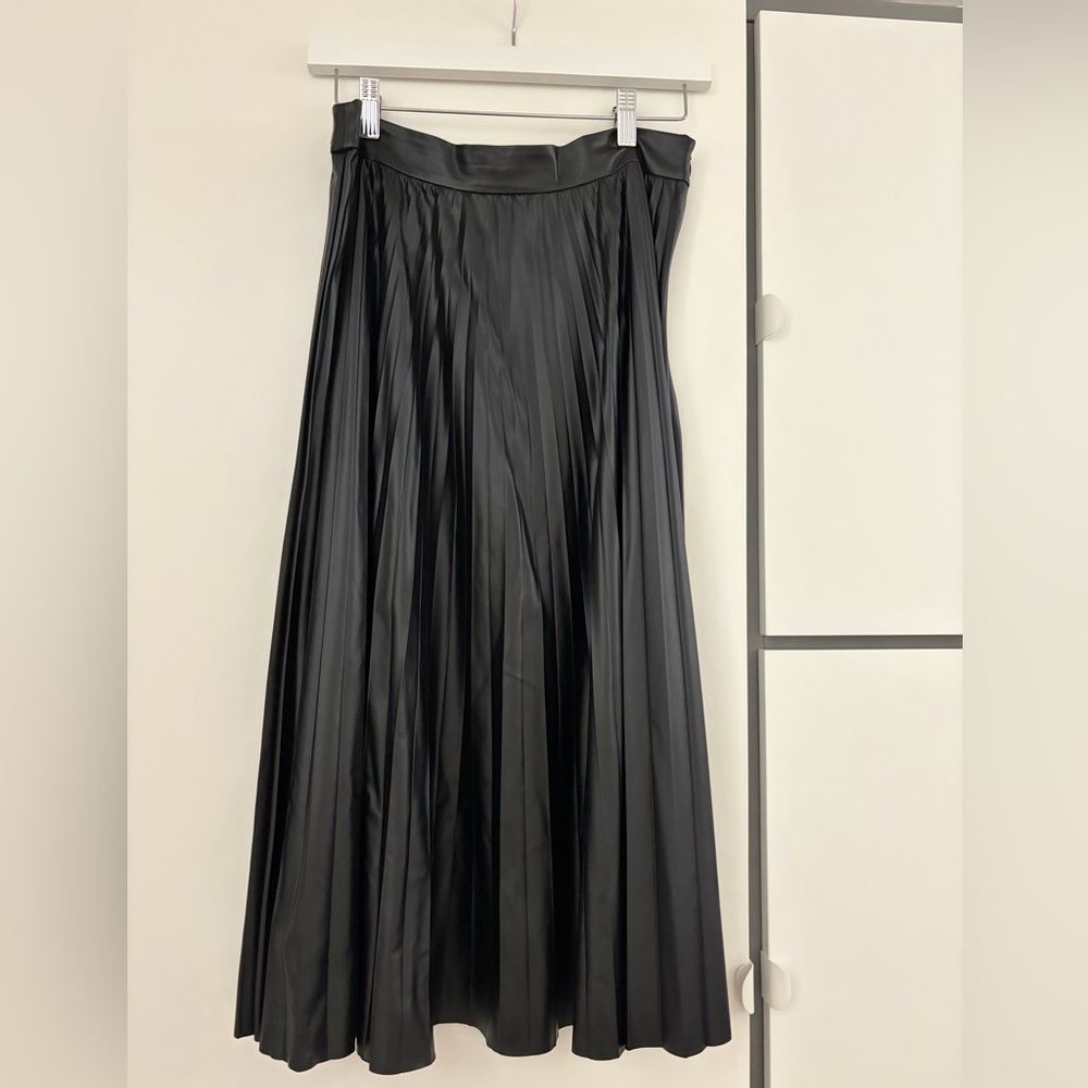 Zara Black Pleated Maxi Skirt